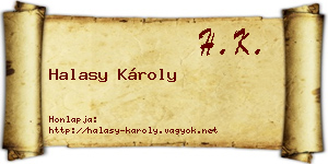Halasy Károly névjegykártya
