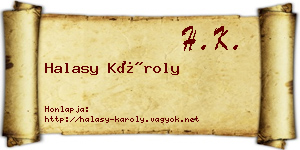 Halasy Károly névjegykártya