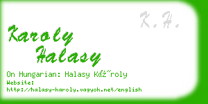 karoly halasy business card